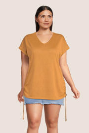 thumbnail: GREAT LOOKS T-shirt met trekkoord oranje