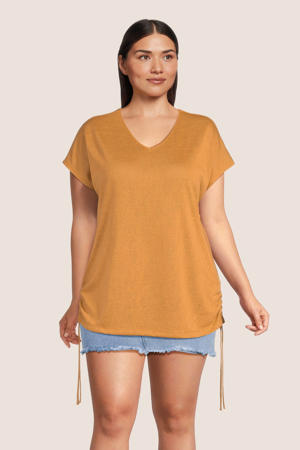 T-shirt met trekkoord oranje