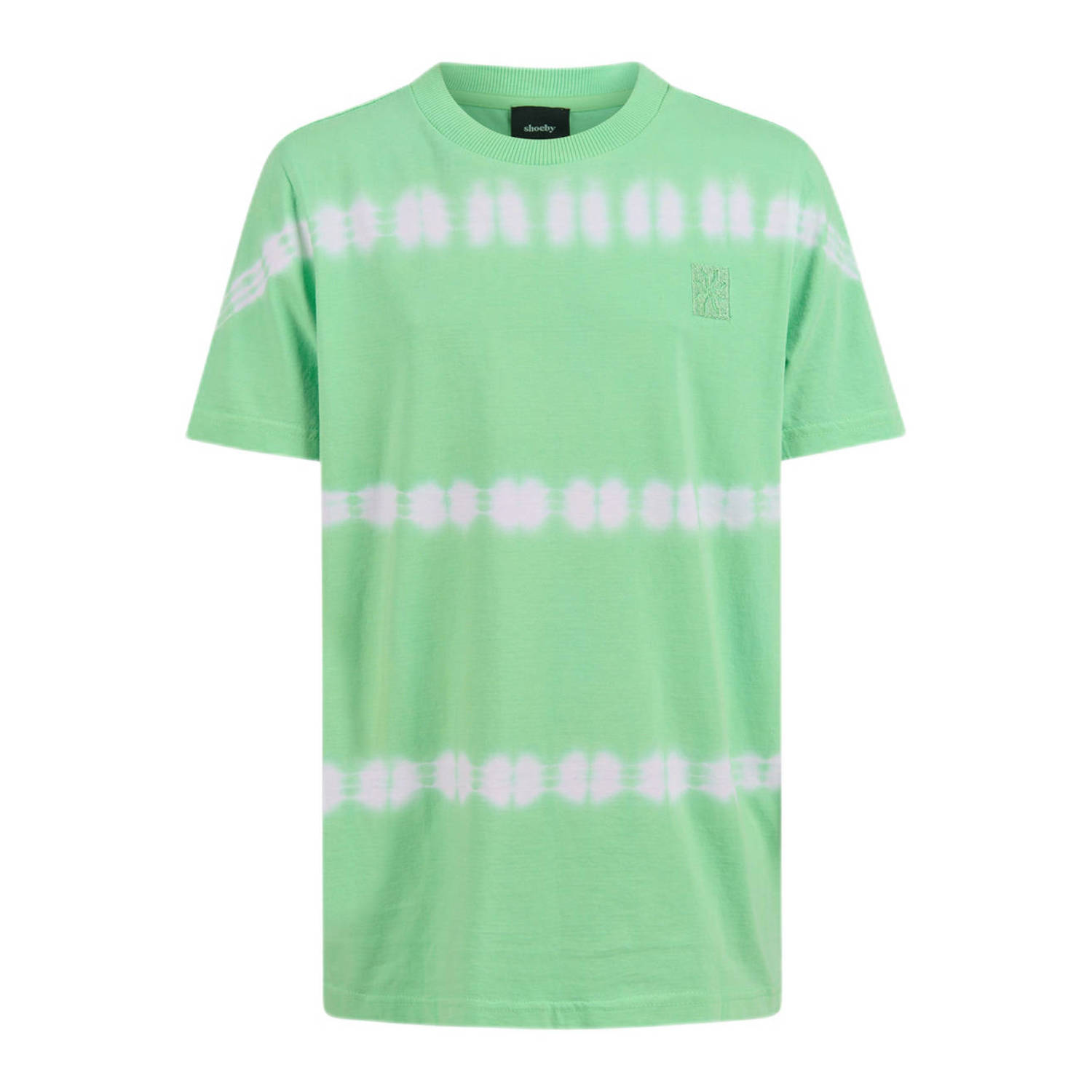 Shoeby tie-dye T-shirt appeltjesgroen wit