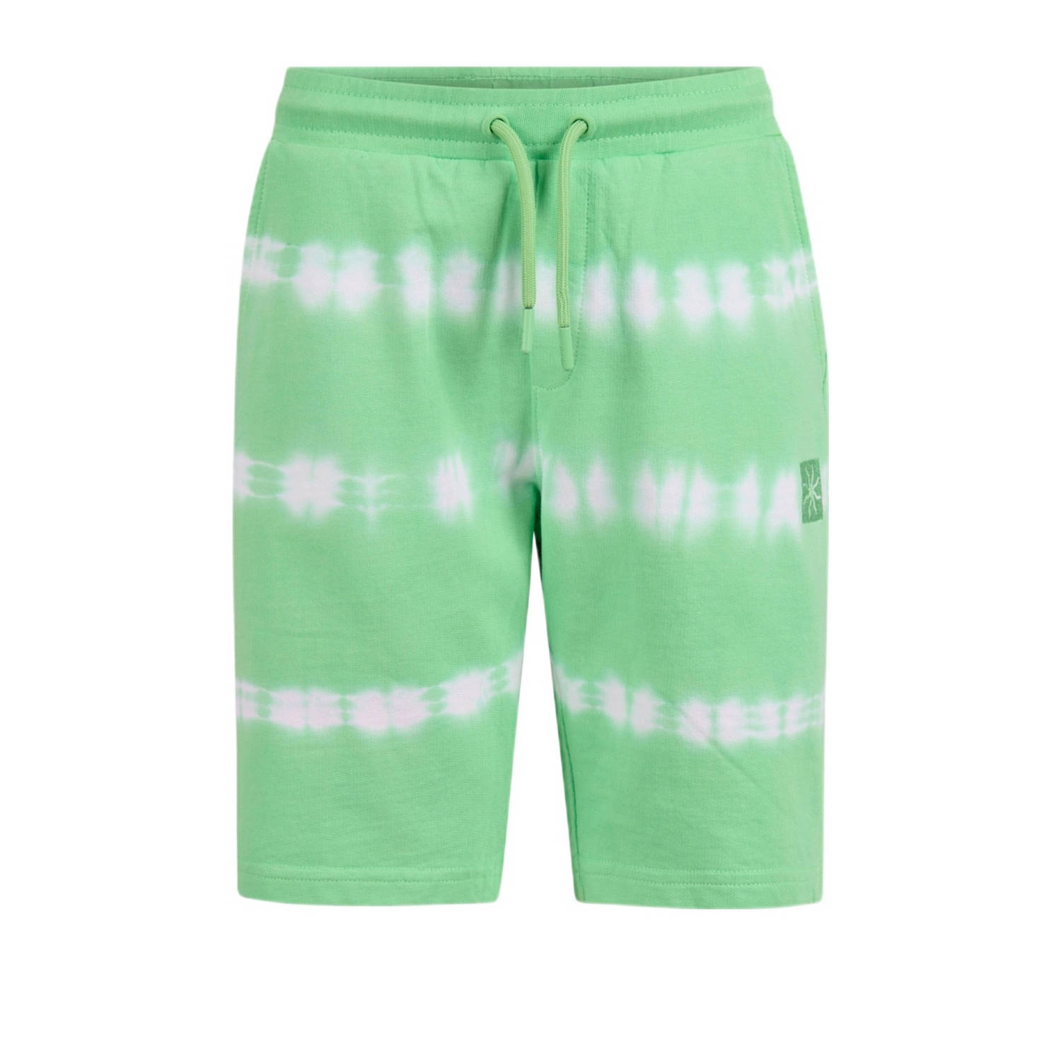 Shoeby tie-dye sweatshort appeltjesgroen wit