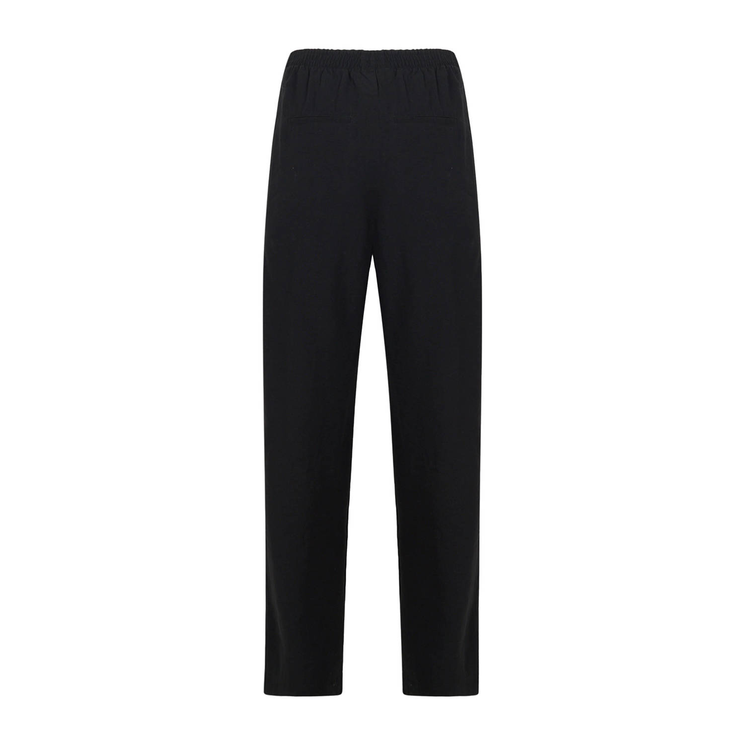 Shoeby gestreepte high waist wide leg broek zwart wit