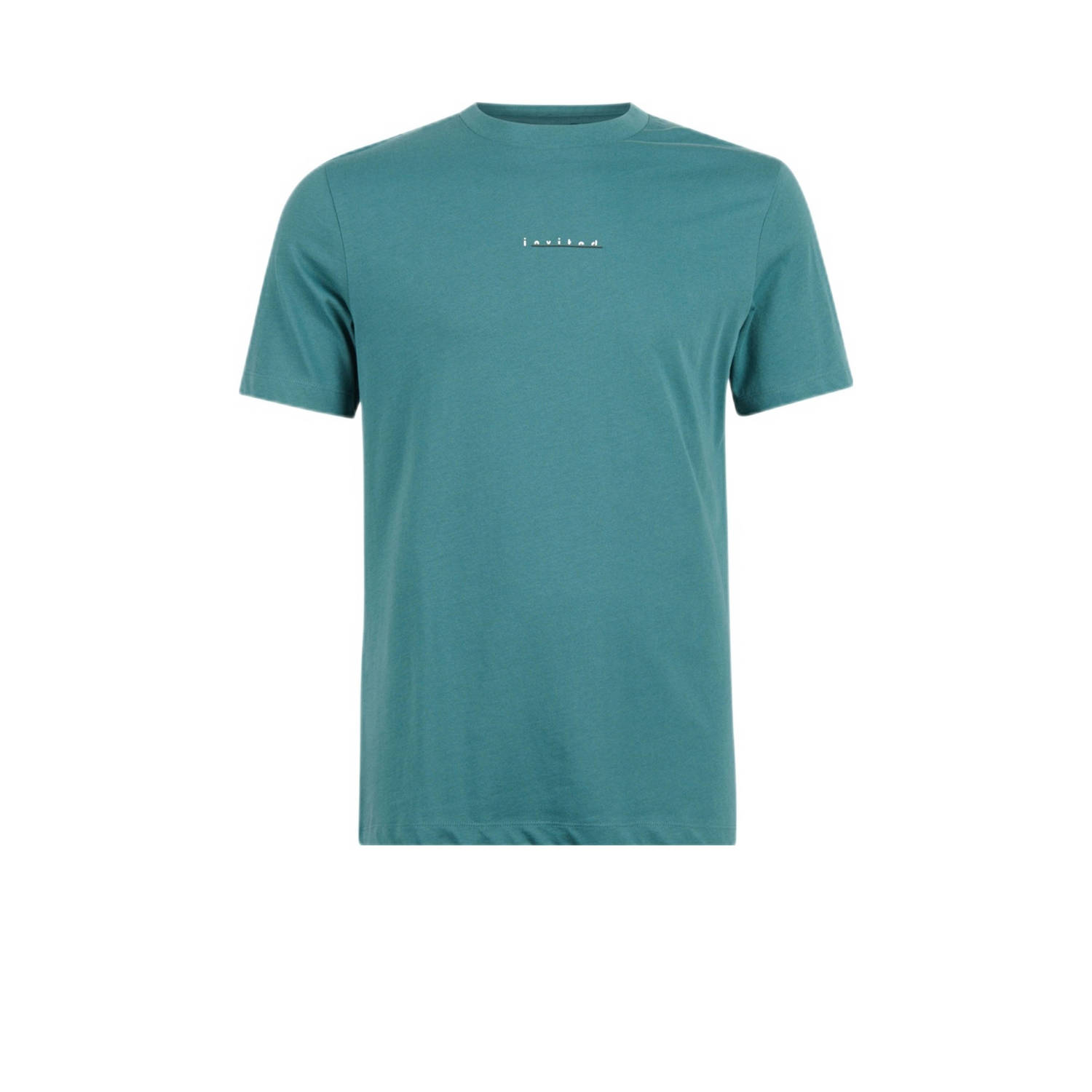 Shoeby Regular fit t-shirt met printopdruk turquoise