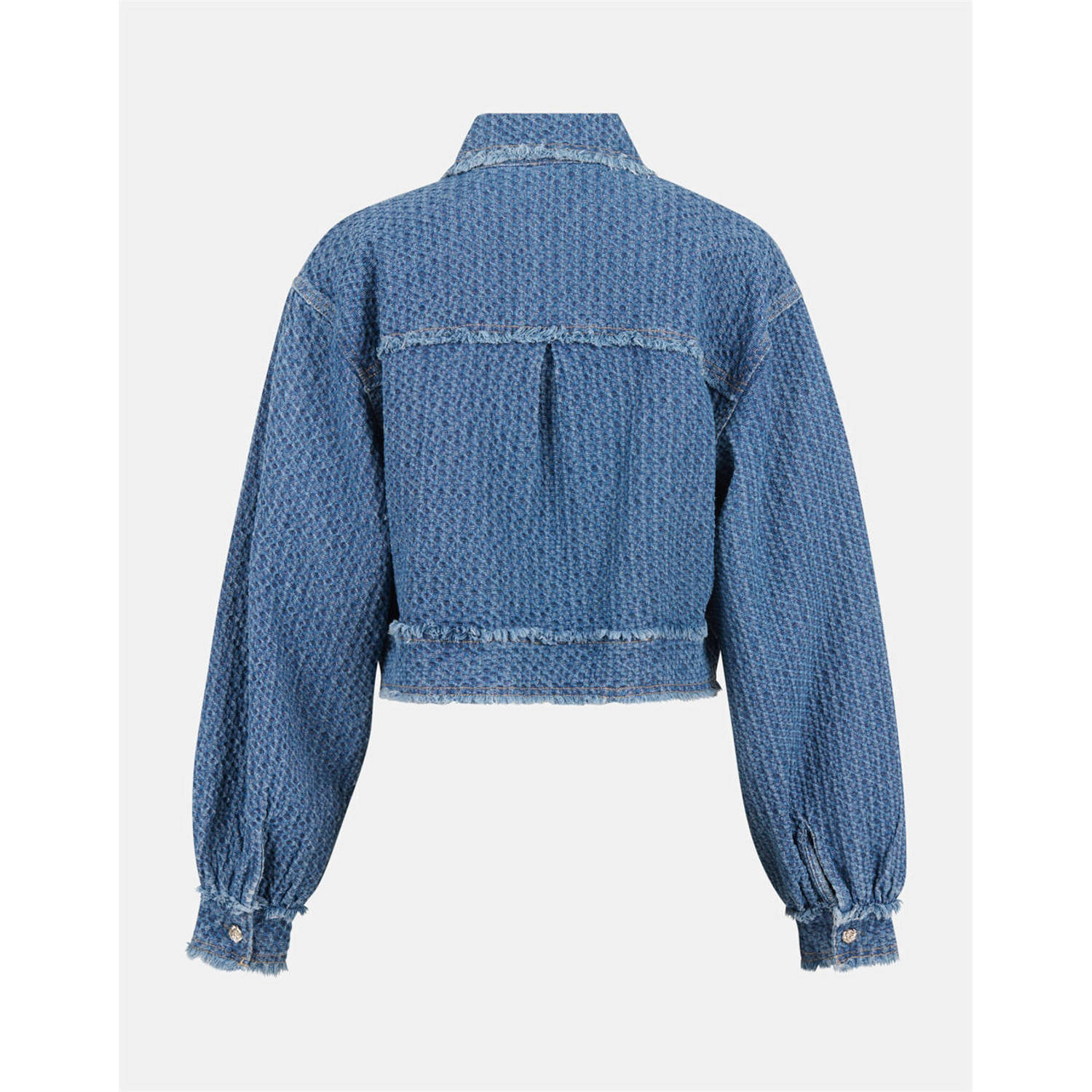 Shoeby tweed jasje medium blue denim