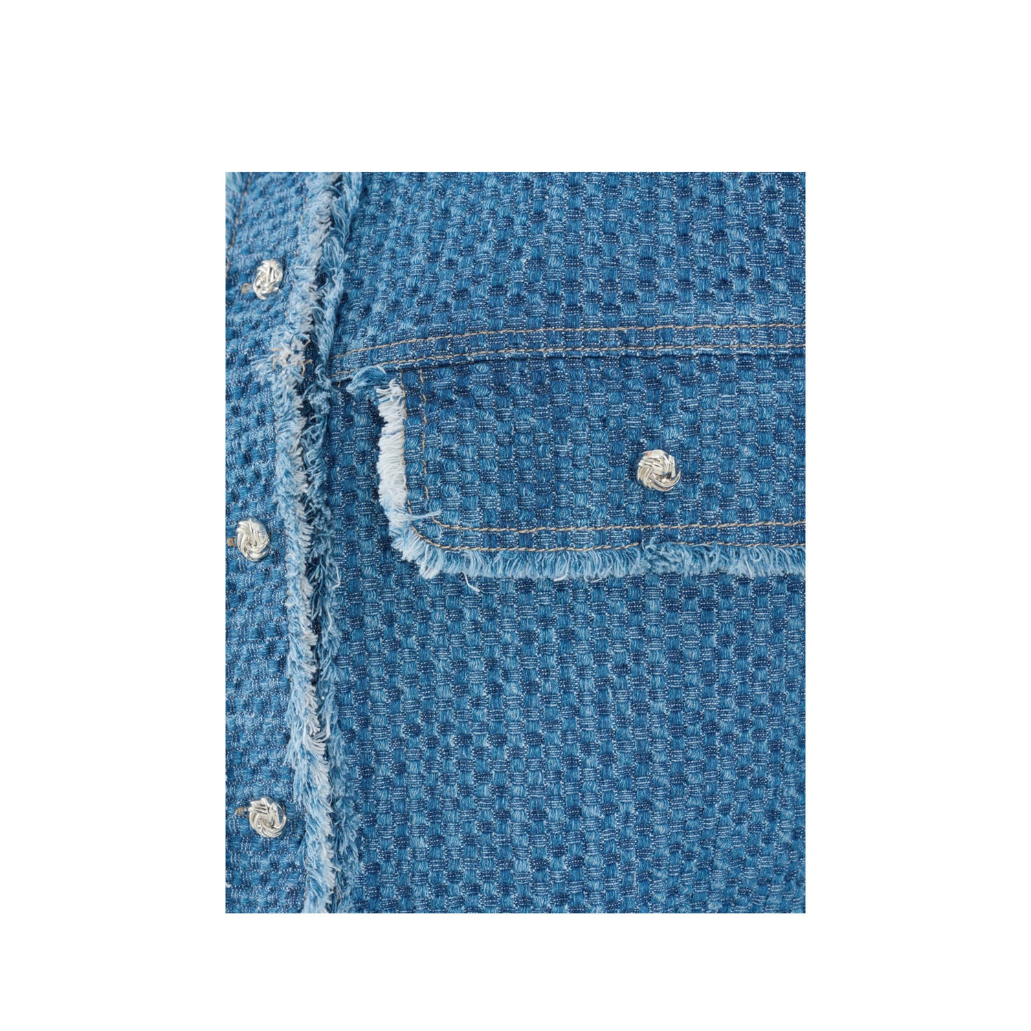 Shoeby tweed jasje medium blue denim