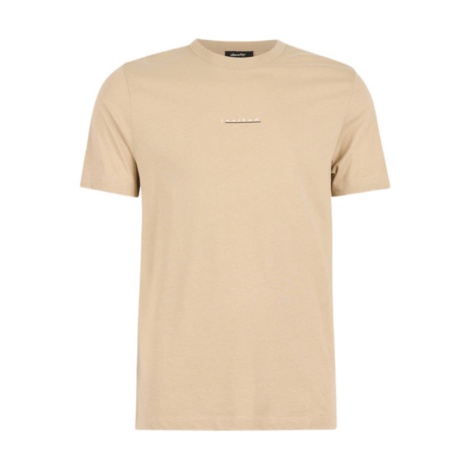 Shoeby Regular fit t-shirt met printopdruk zand