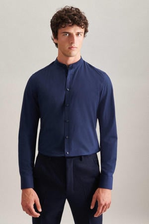 regular fit overhemd donkerblauw