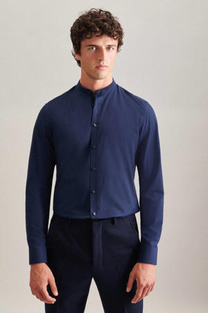regular fit overhemd donkerblauw