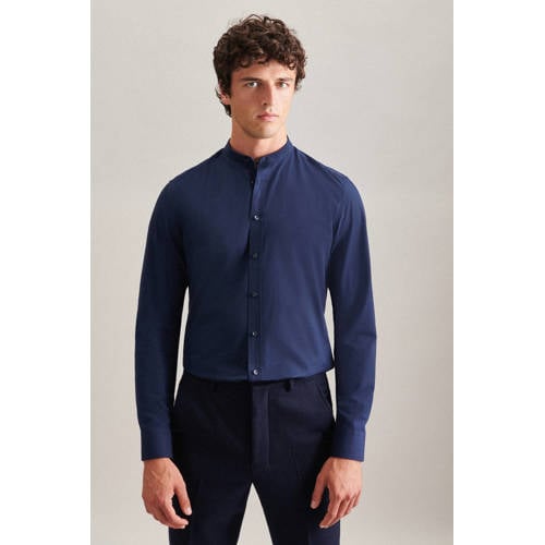 Seidensticker regular fit overhemd donkerblauw afbeelding