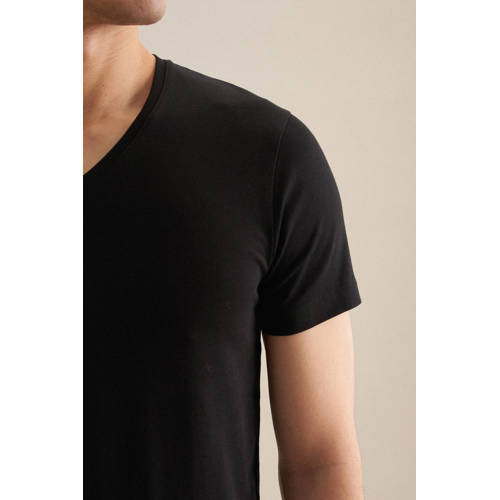 Seidensticker slim T-shirt zwart afbeelding