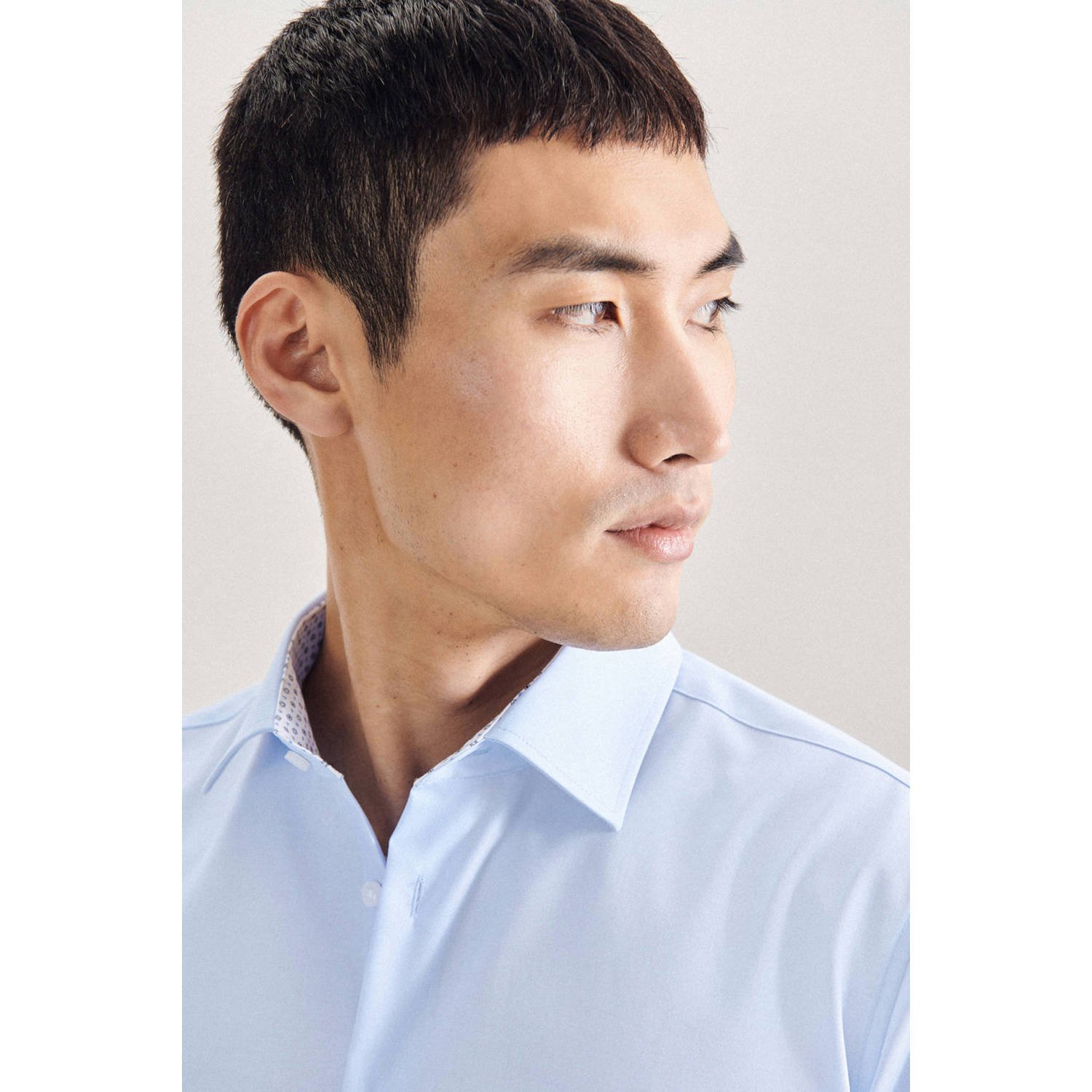 Seidensticker regular fit overhemd lichtblauw