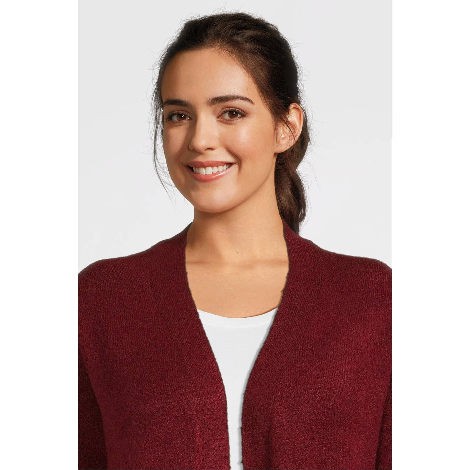 GREAT LOOKS gebreide halflange vest rood