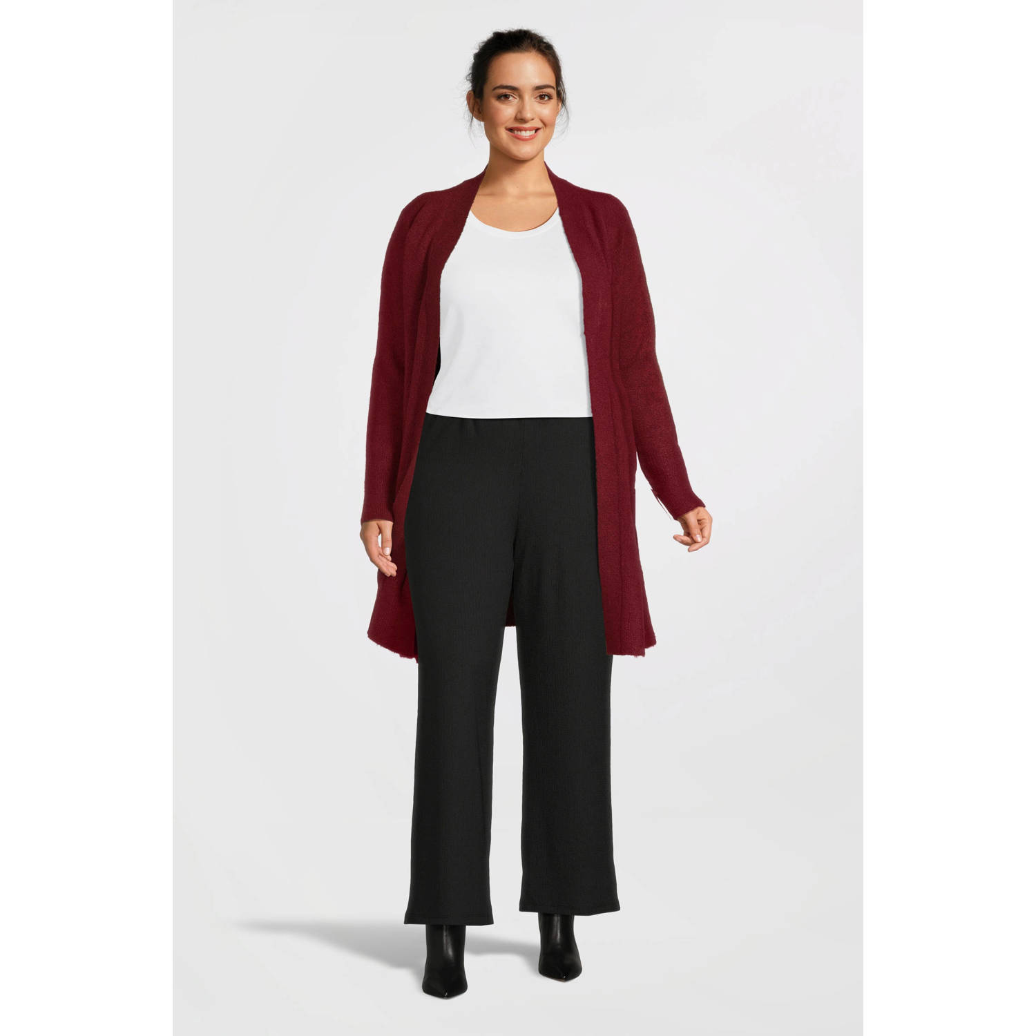 GREAT LOOKS gebreide halflange vest rood