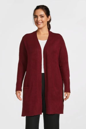 gebreide halflange vest rood