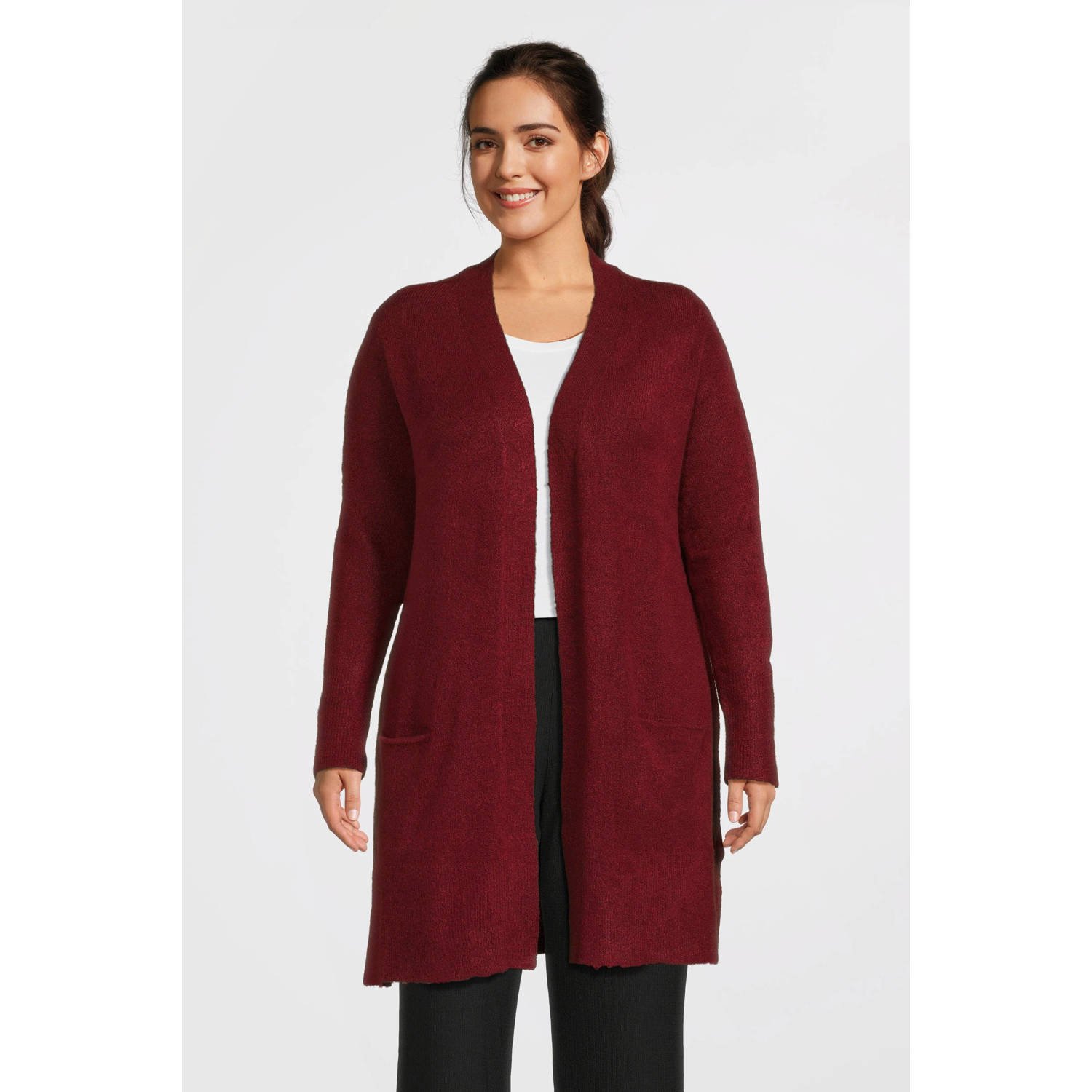 GREAT LOOKS gebreide halflange vest rood