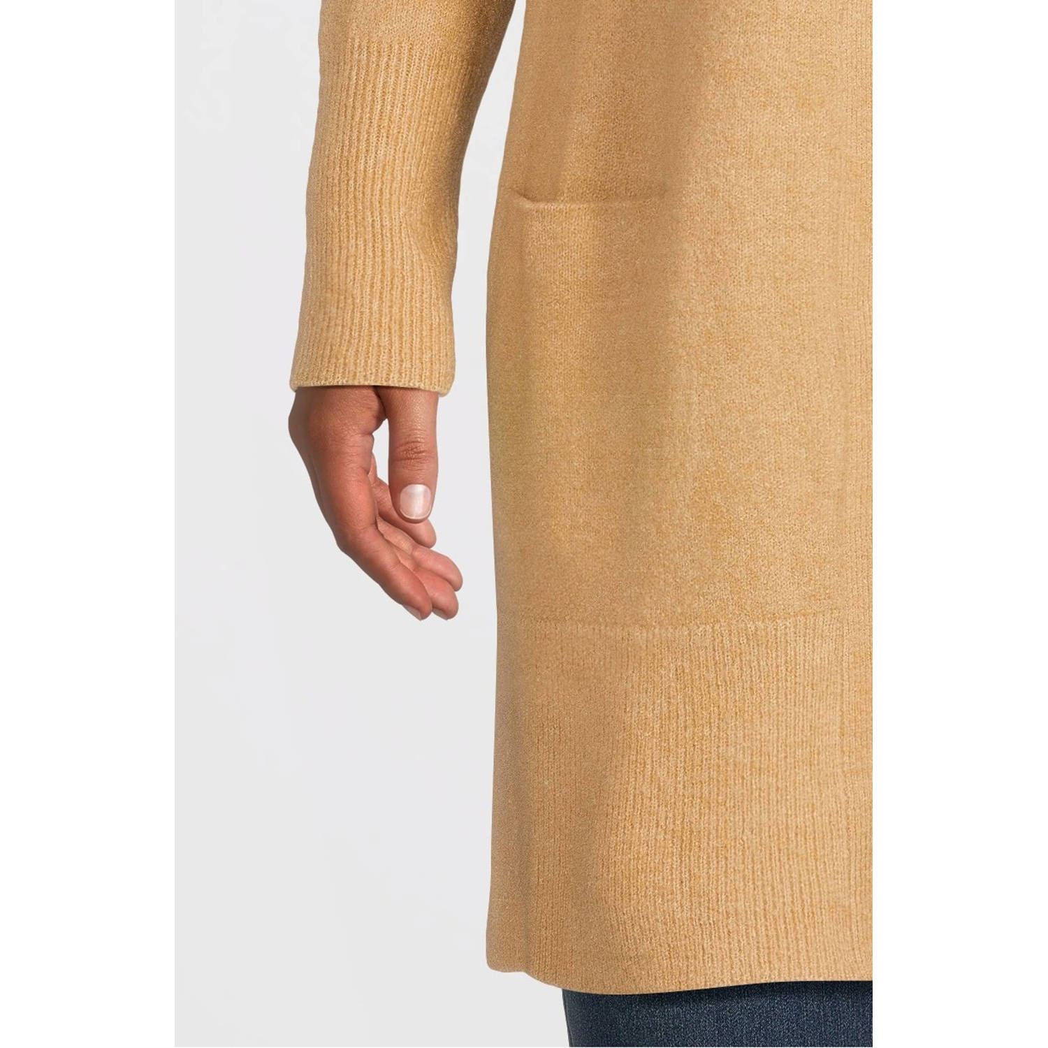 GREAT LOOKS gebreide halflange vest beige