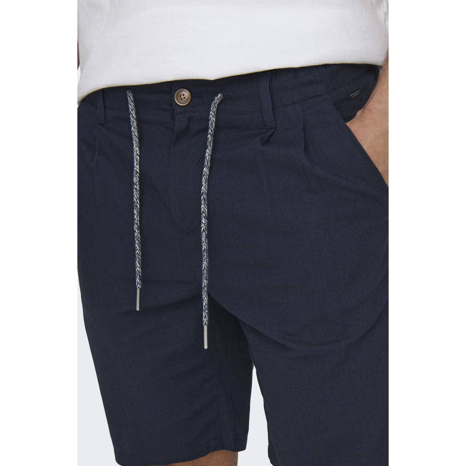 ONLY & SONS regular fit short ONSLEO donkerblauw