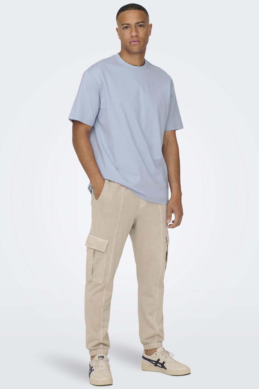 ONLY & SONS relaxed T-shirt lichtblauw