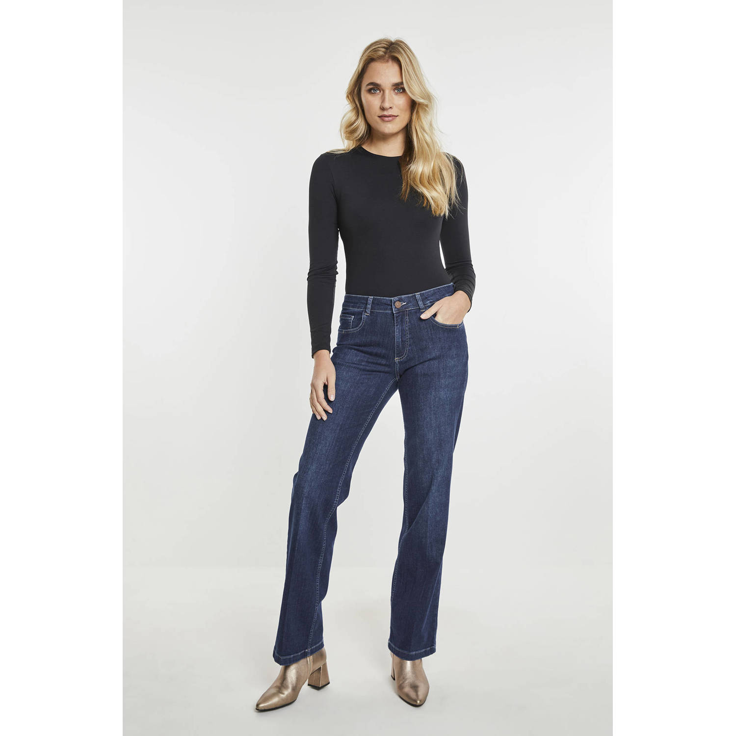 Para Mi high waist wide leg jeans Eve dark blue denim