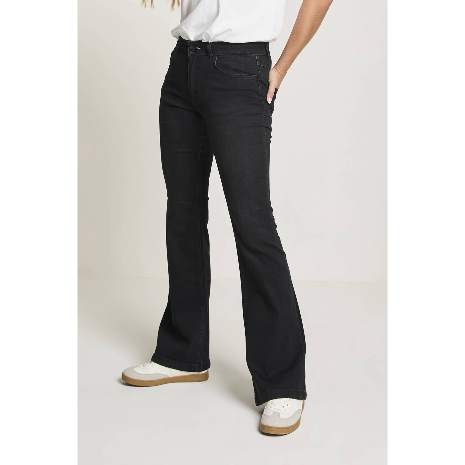 Para Mi high waist flared jeans Jade black denim