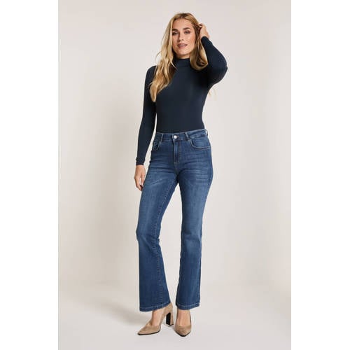 Para Mi high waist flared jeans Jade dark blue denim afbeelding