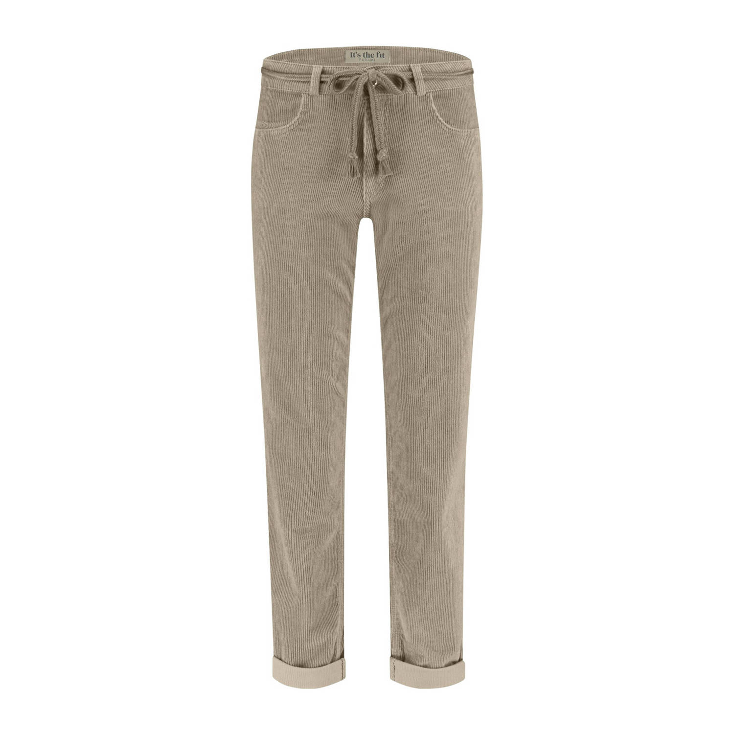 Para Mi corduroy high waist loose fit broek Bobby beige