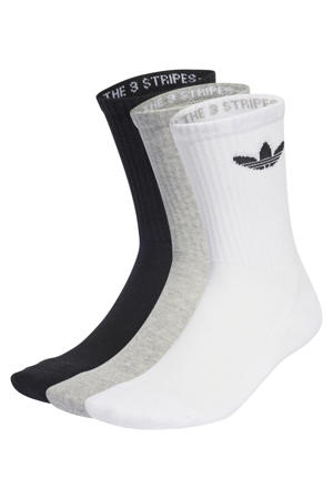 Senior Trefoil Cushion sokken - wit/grijs/zwart (set van 3)
