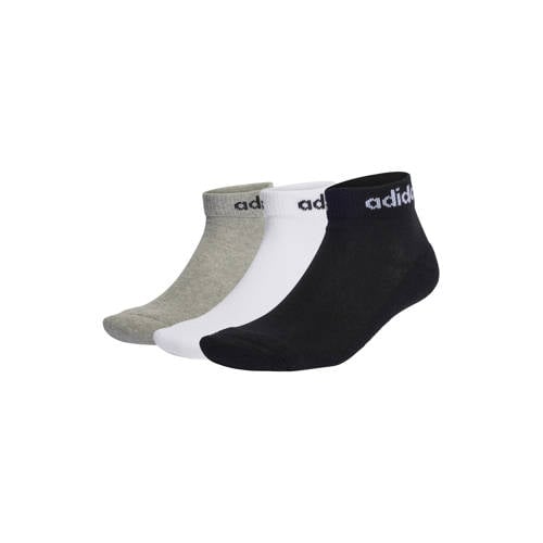 adidas Performance Senior sportsokken - set van 3 grijs/zwart/wit afbeelding