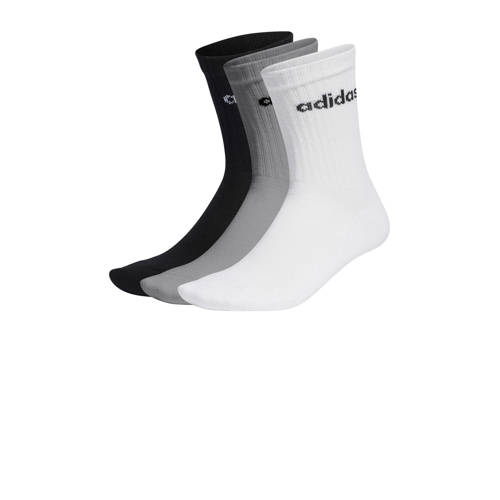 adidas Performance sportsokken - set van 3 zwart/grijs/wit afbeelding