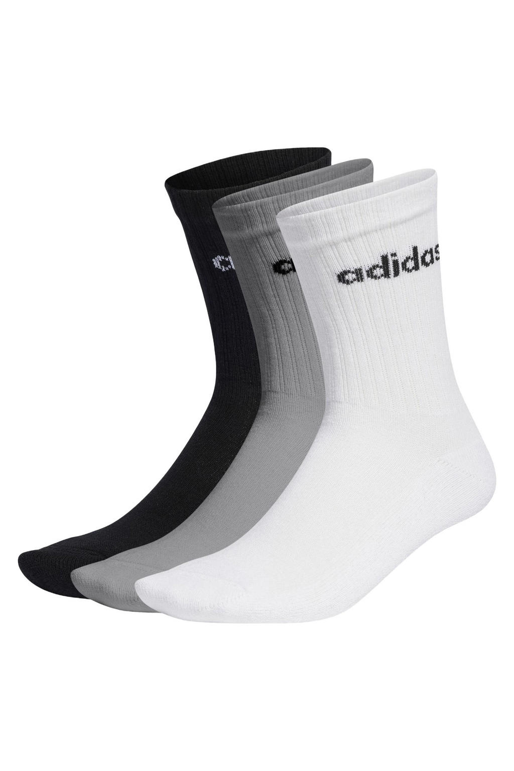 adidas Performance sportsokken - zwart/grijs/wit (set van 3)