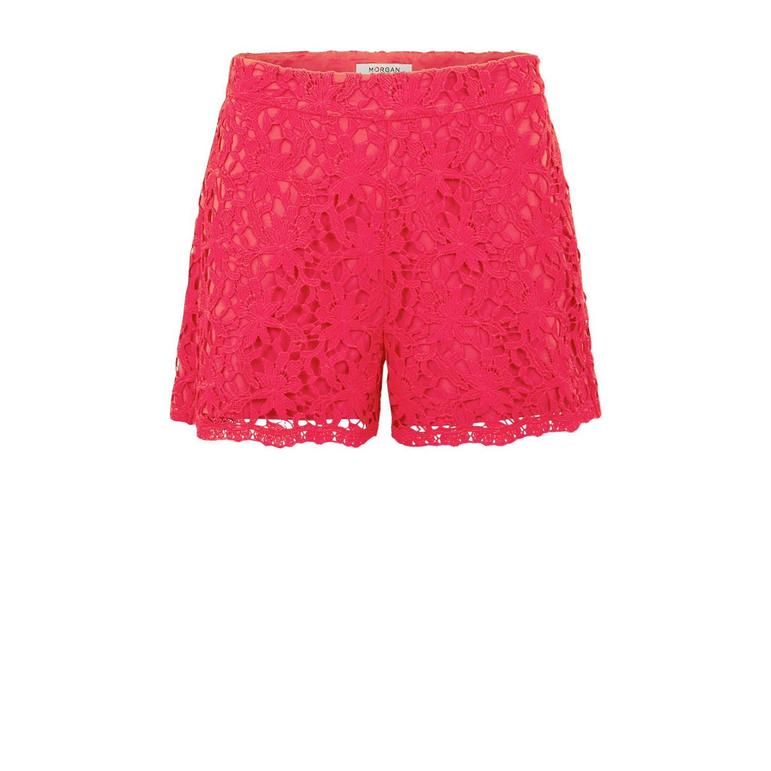 Morgan high waist relaxed short koraalrood