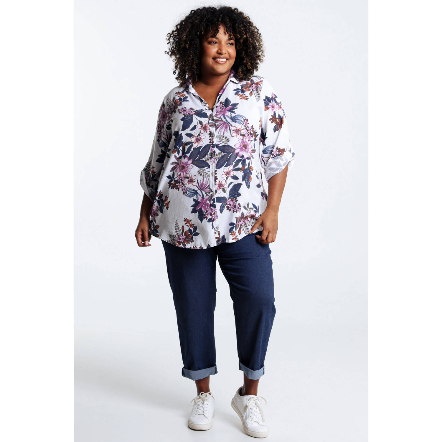 Paprika blouse met all over print blanc