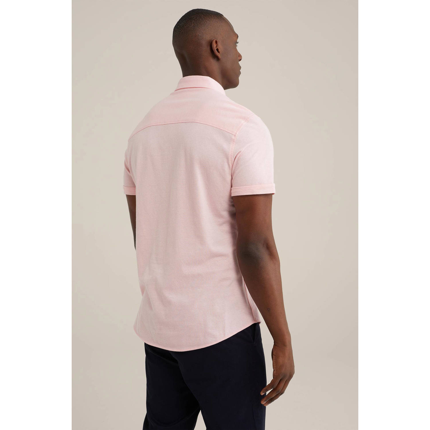 WE Fashion slim fit overhemd light pink