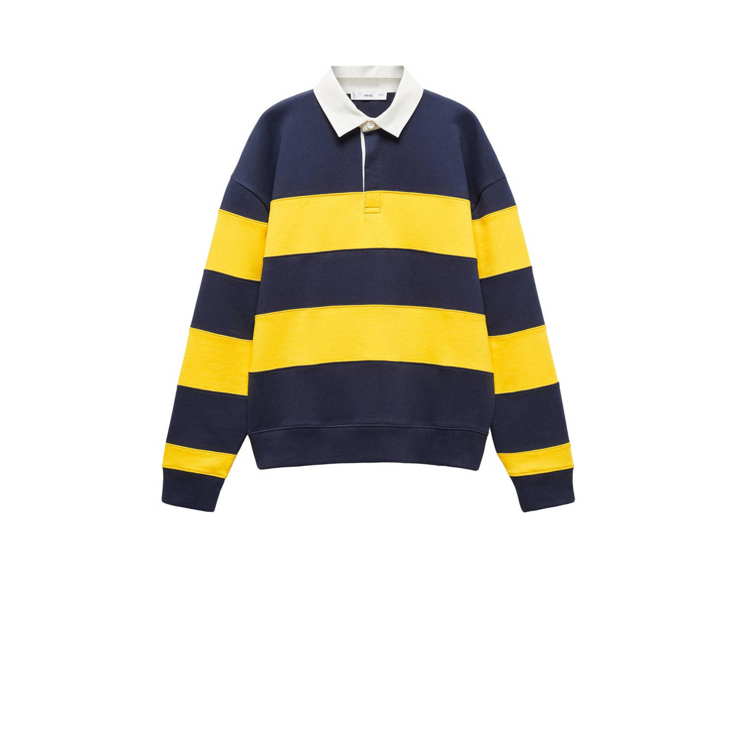 Mango gestreepte sweater geel marine ecru