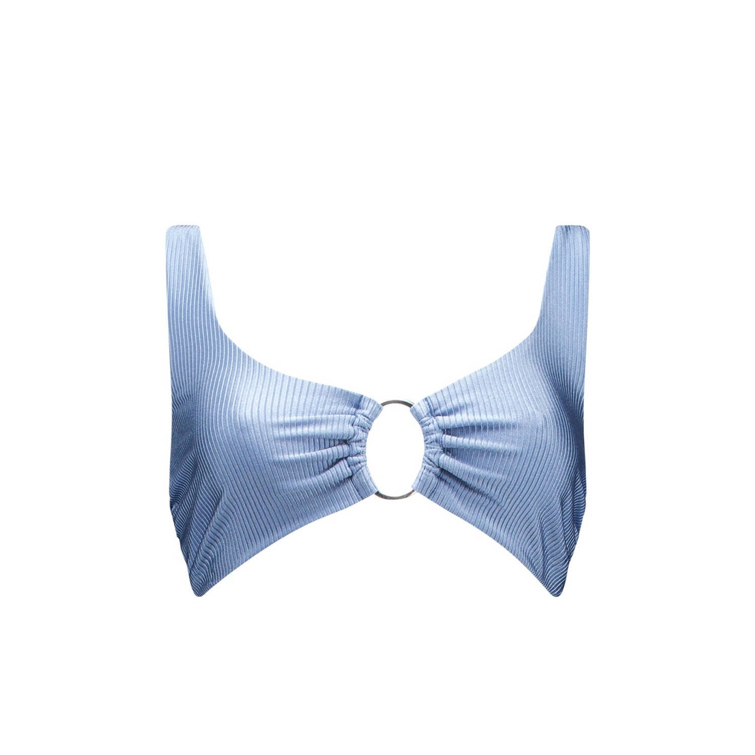 America Today voorgevormde bikinitop met ribstructuur blauw