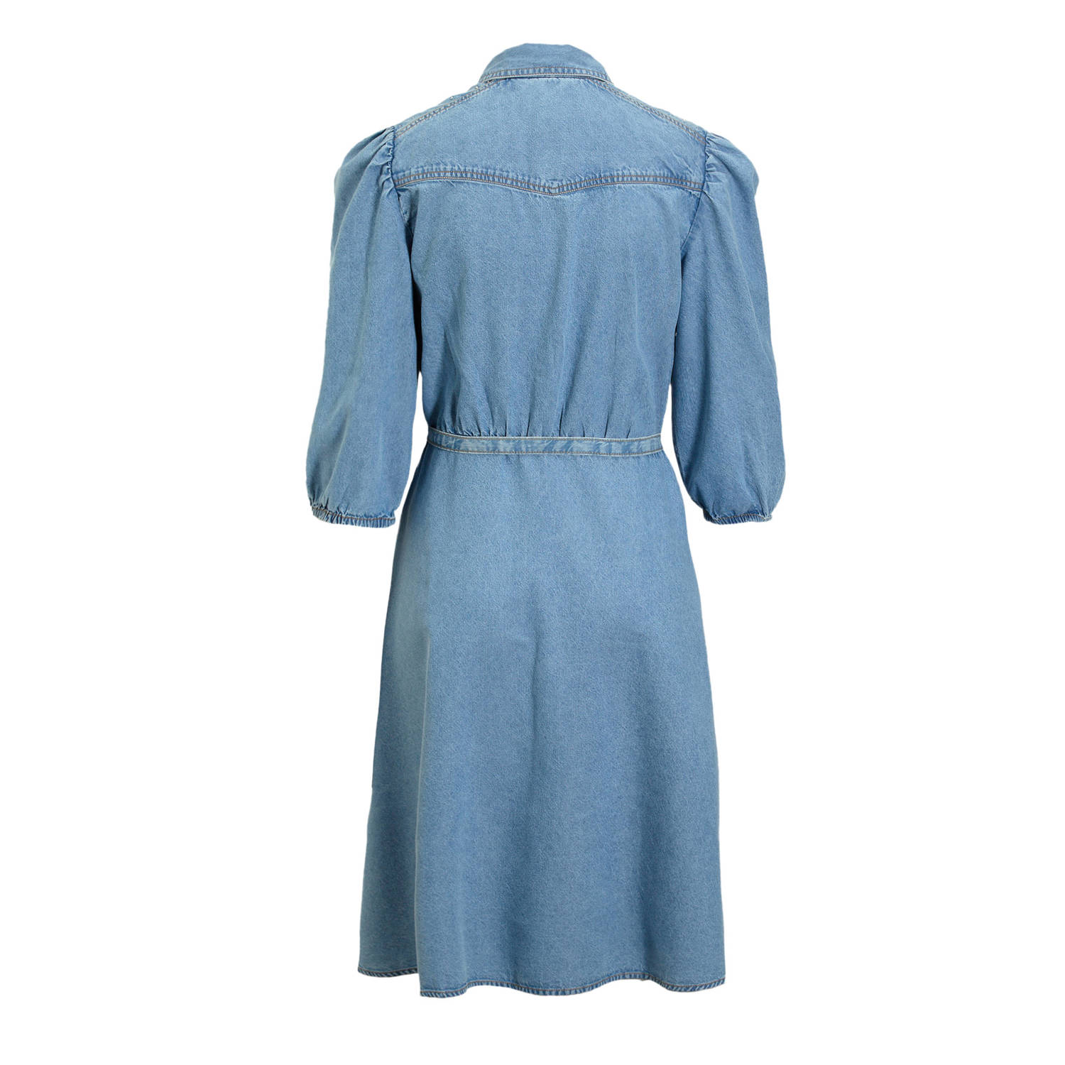 anytime denim overhemdjurk blauw