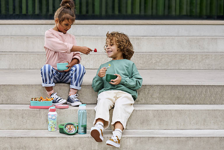 Mepal - Campus Lunch Set for Children with Pop Up Drinking Bottle and Lunch Box for School or on the Go BPA Free 400 Plus 750 ml Spiderman
