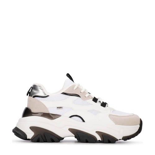 POSH by Poelman Polly chunky sneakers grijs/wit/zwart afbeelding