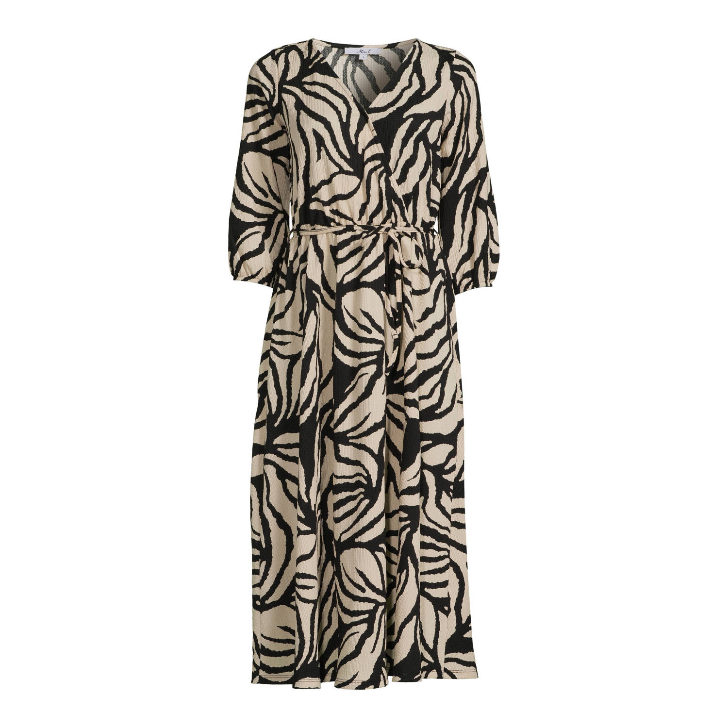 Miss Etam jurk Charlotte met all over print beige zwart