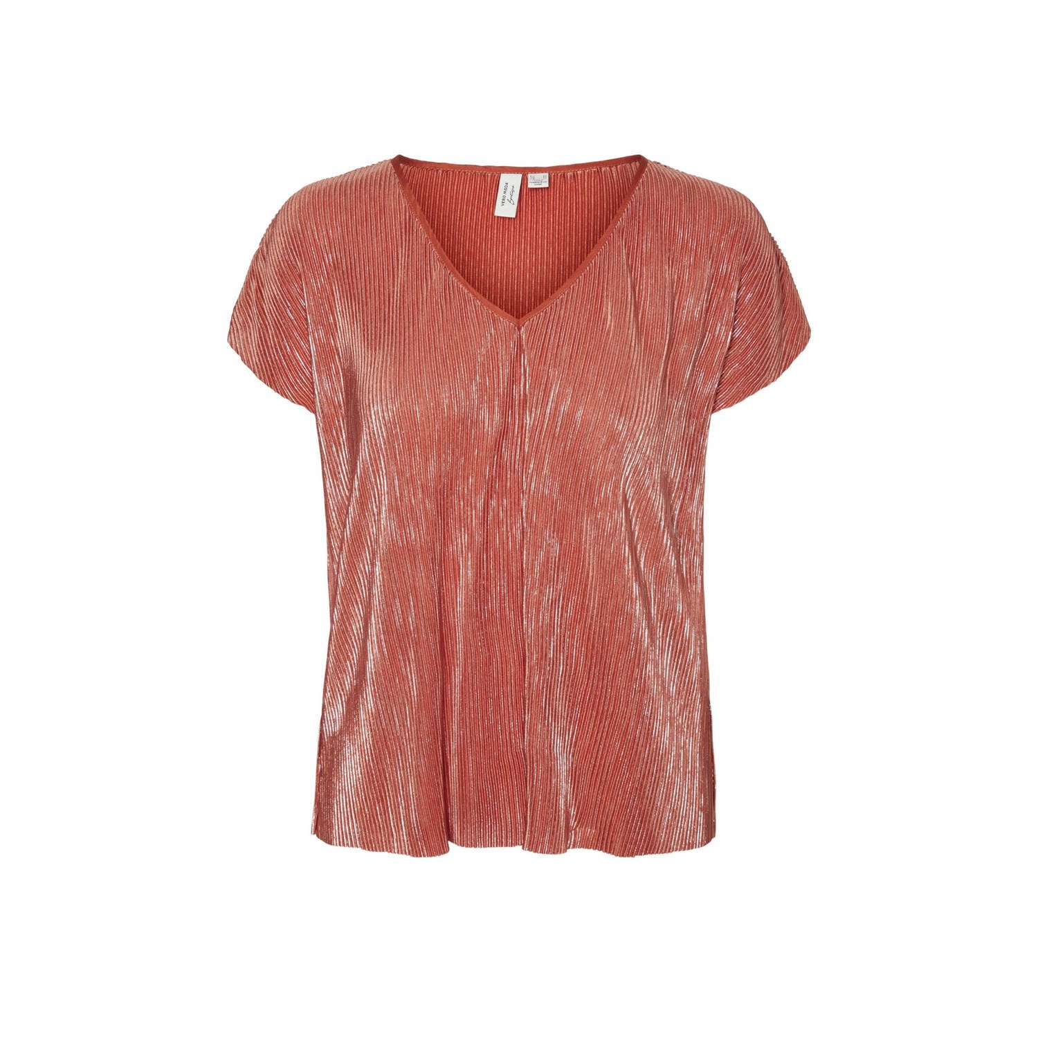 VERO MODA CURVE blousetop VMCMUVI koraalrood oranje