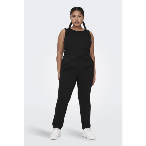 ONLY CARMAKOMA slim fit broek CARGOLDTRASH zwart afbeelding