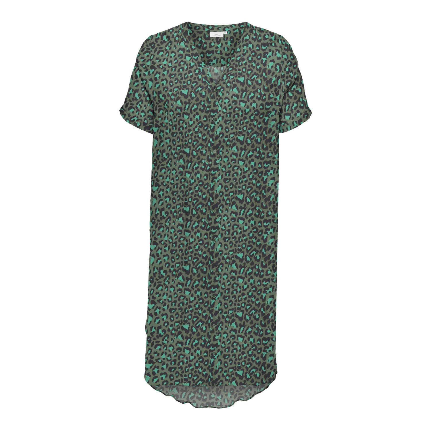 ONLY CARMAKOMA blousejurk CARBABOOST met all over print groen