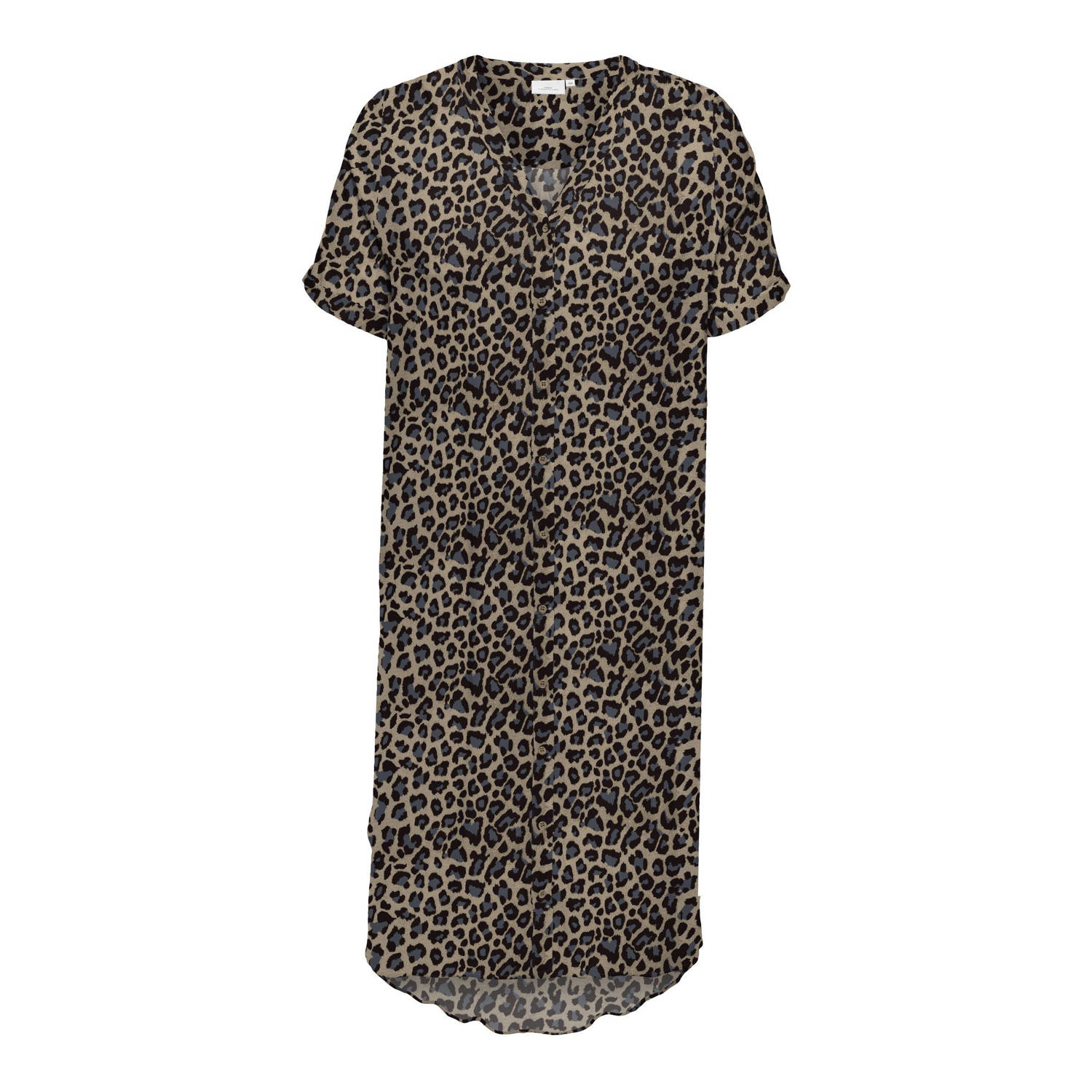 ONLY CARMAKOMA blousejurk met all over print zwart