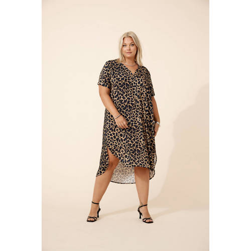 ONLY CARMAKOMA blousejurk met all over print zwart afbeelding