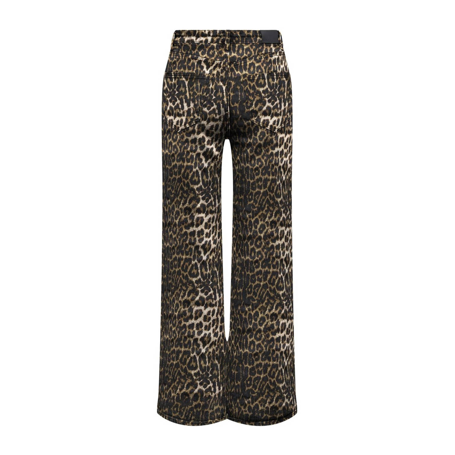 ONLY wide leg broek met panterprint bruin