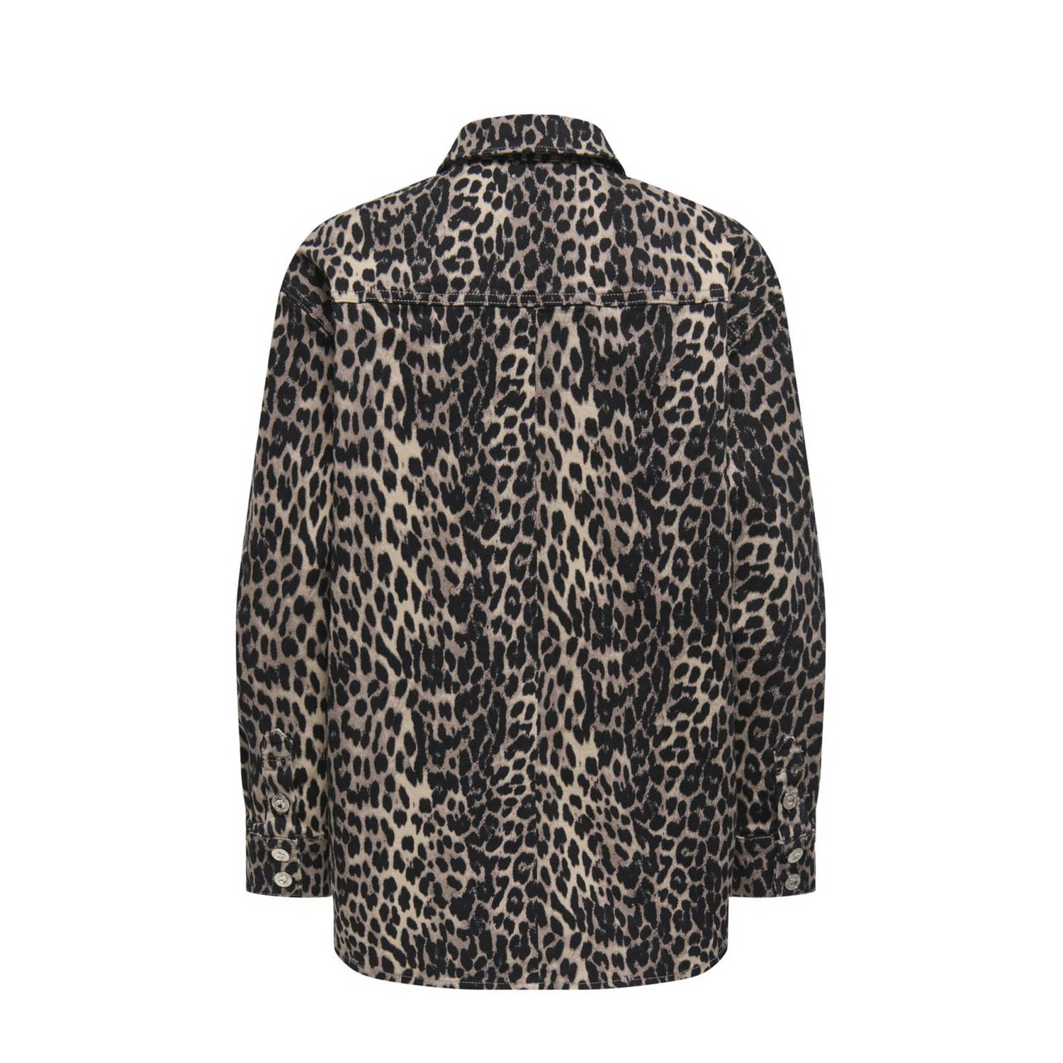 ONLY blousetop met panterprint zwart bruin