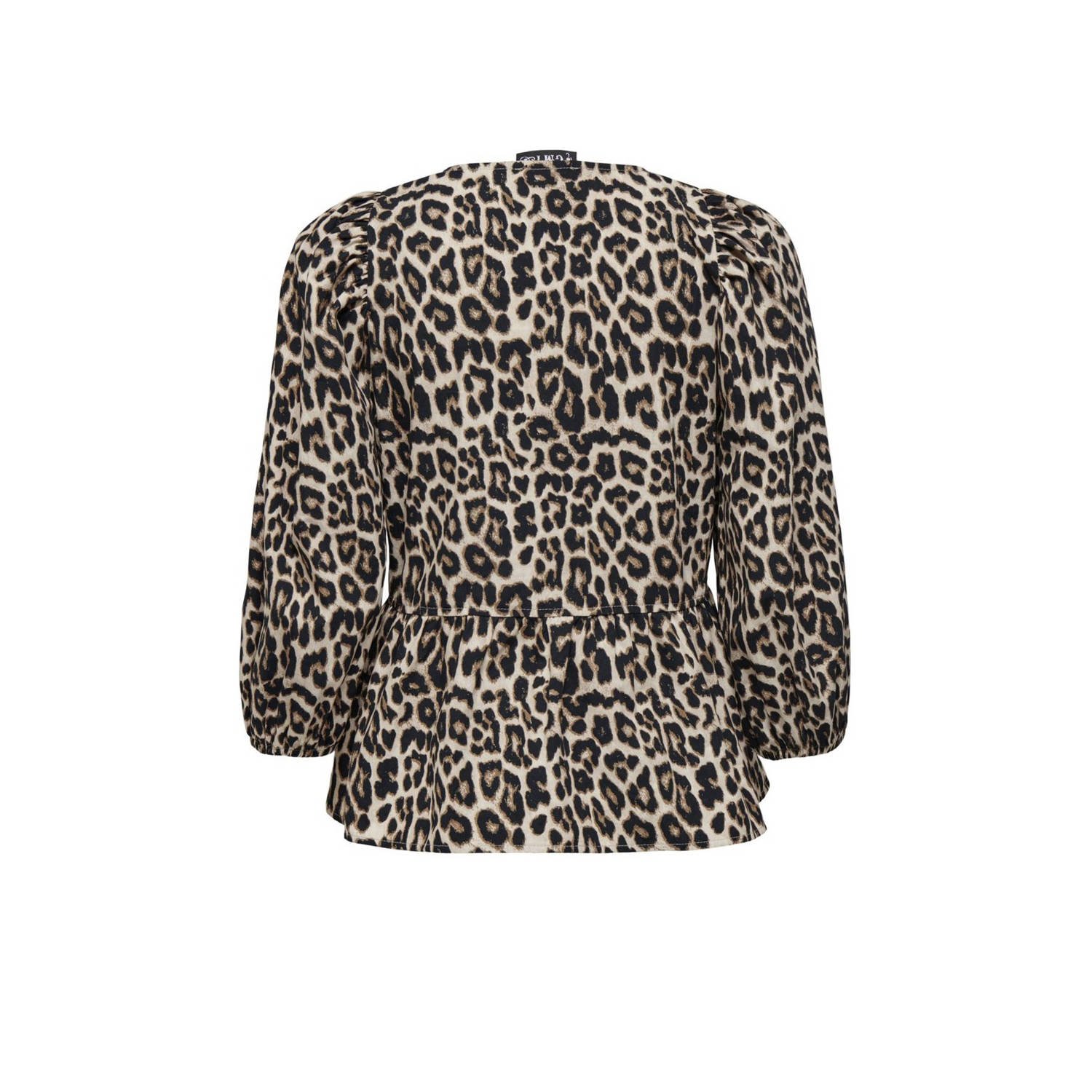 ONLY blousetop ONLCLARA met panterprint bruin zwart