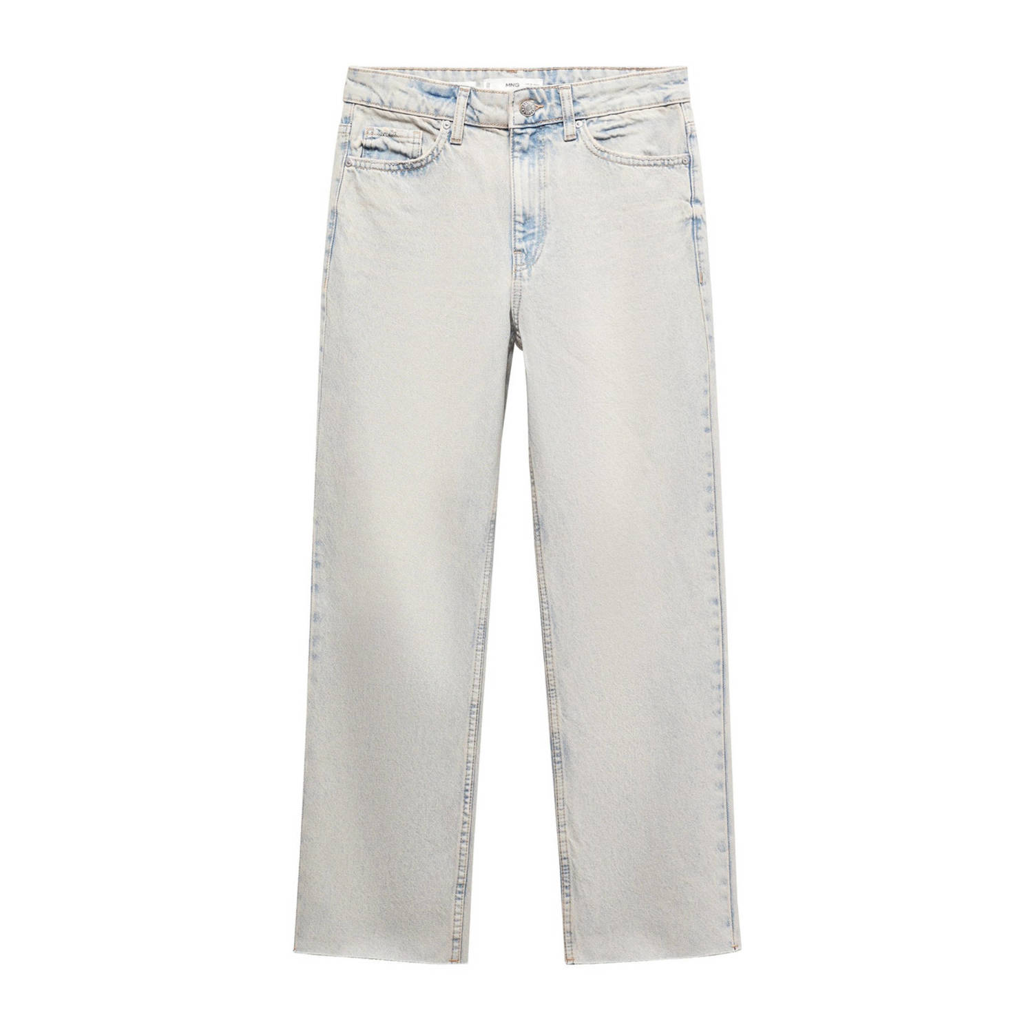 Mango cropped straight jeans light blue denim