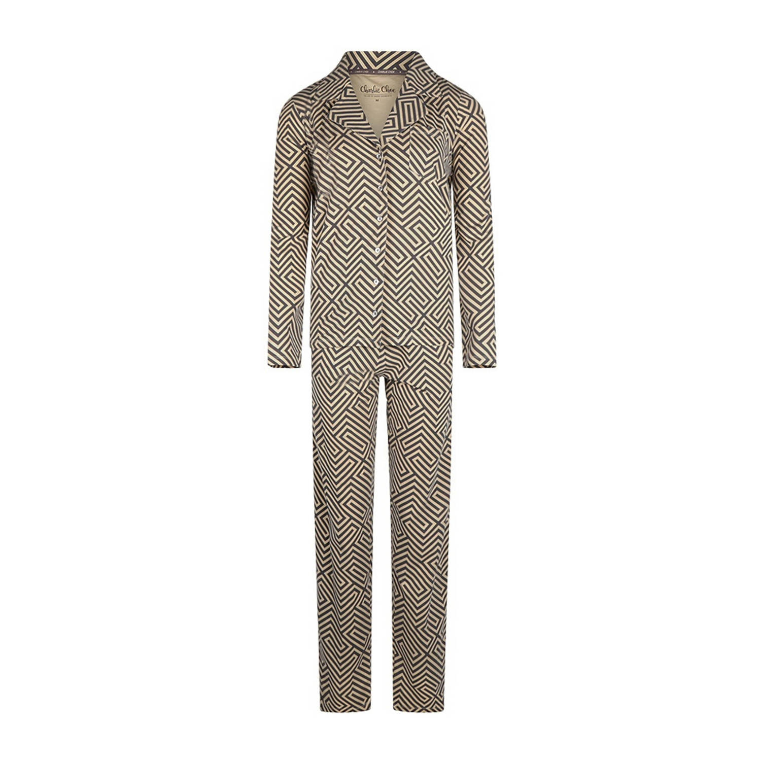 Charlie Choe pyjama grijs wit