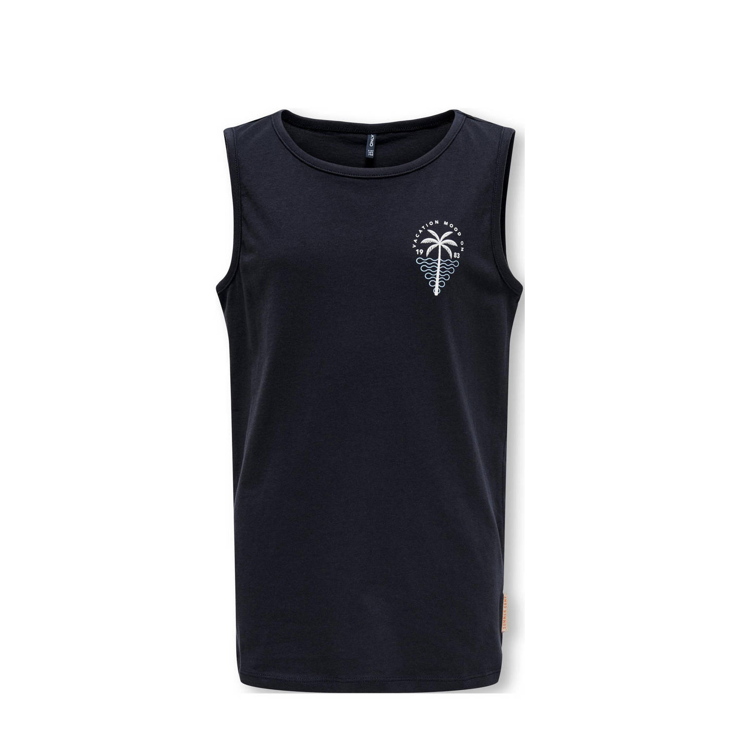 Only KIDS BOY singlet KOBCYRUS met printopdruk donkerblauw Jongens Katoen Ronde hals 134 140