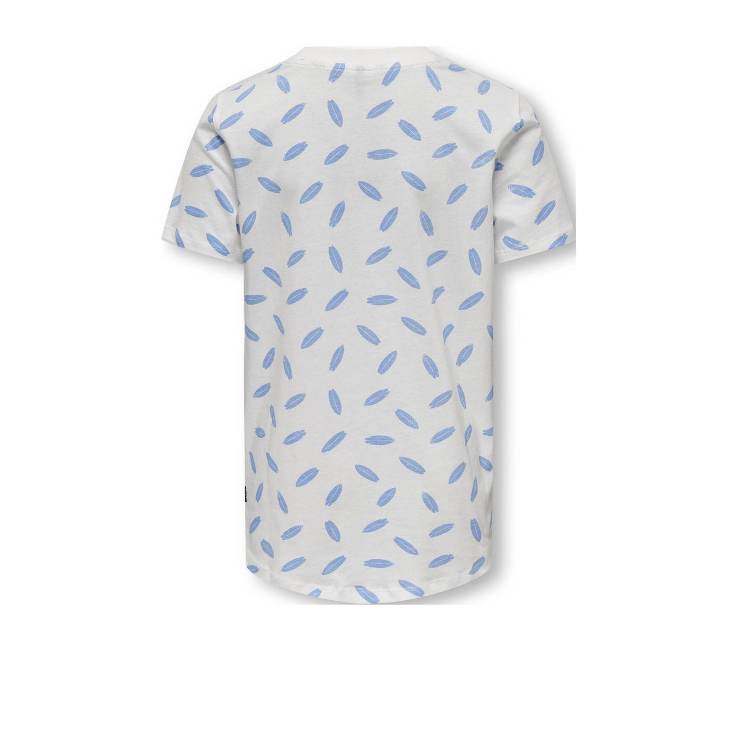 ONLY KIDS BOY T-shirt KOBADIS met all over print wit hemelsblauw